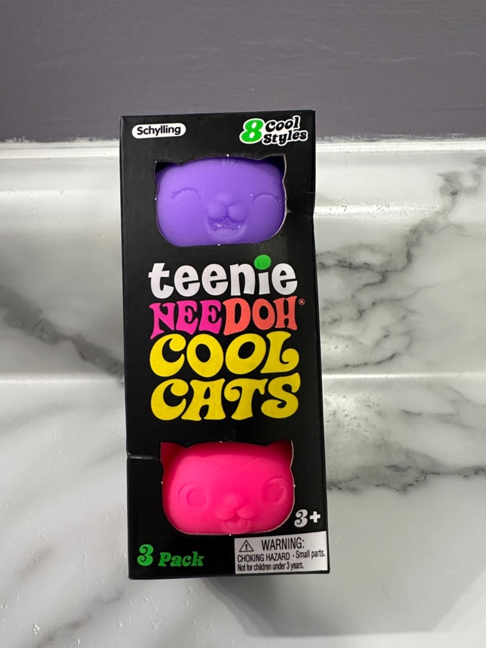 🌲 NEEDOH Teenie Cool Cats 3-Pack - Purple, Teal & Hot Pink